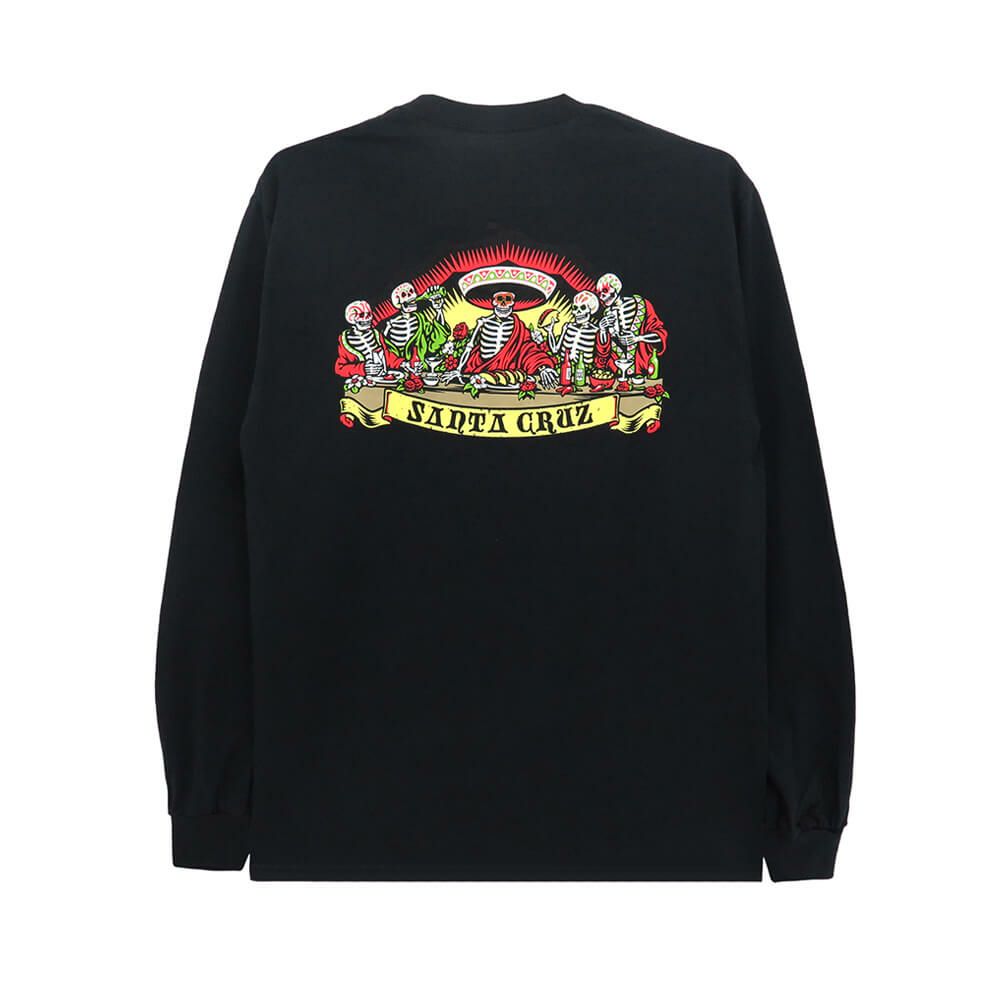 SANTA CRUZ LONG SLEEVE サンタクルーズ ロングスリーブTシャツ GUZMAN DEAD DINERS BLACK スケートボード スケボー 