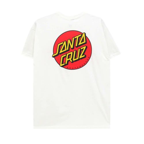 SANTA CRUZ T-SHIRT サンタクルーズ Tシャツ CLASSIC DOT WHITE スケートボード スケボー 