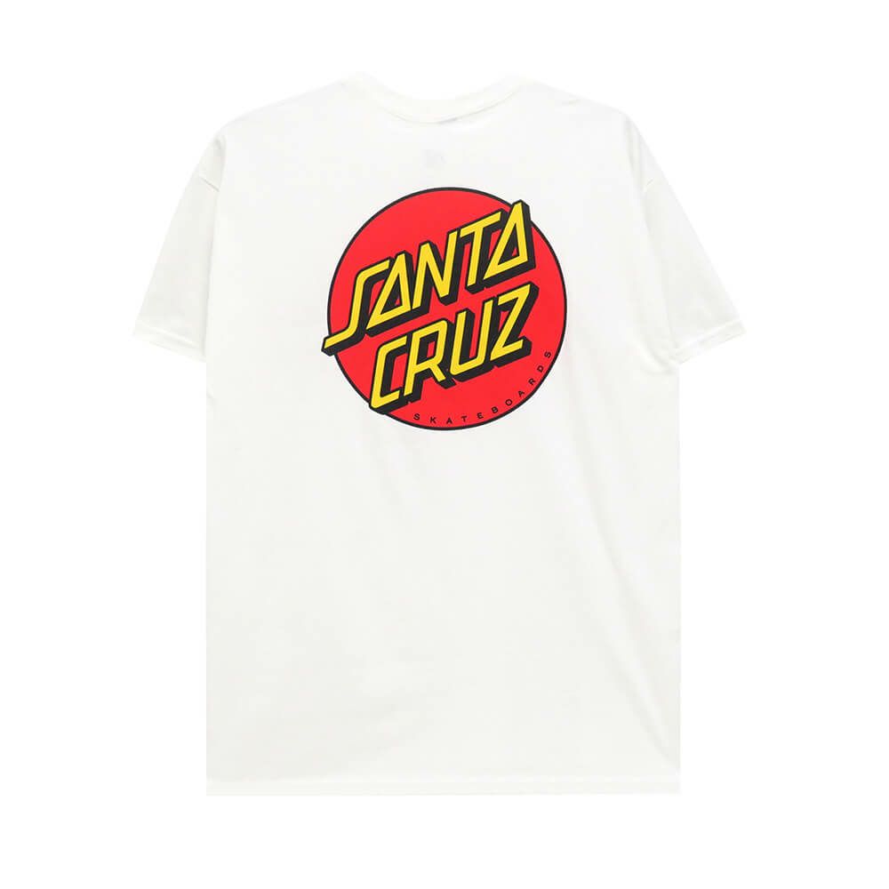 SANTA CRUZ T-SHIRT サンタクルーズ Tシャツ CLASSIC DOT WHITE スケートボード スケボー 