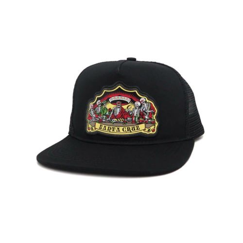 SANTA CRUZ MESHCAP サンタクルーズ メッシュキャップ GUZMAN DEAD DINERS SNAPBACK BLACK/BLACK スケートボード スケボー 