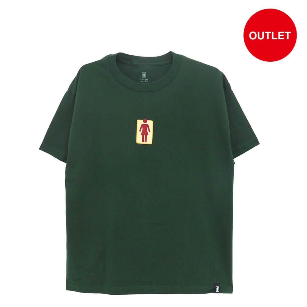 （アウトレット価格 6,380円 → 4,990円）GIRL T-SHIRT ガール Tシャツ OG NATURALS DARK GREEN プリント傾き スケートボード スケボー
