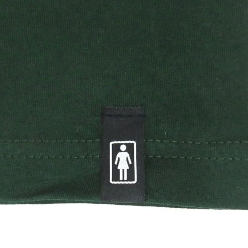 （アウトレット価格 6,380円 → 4,990円）GIRL T-SHIRT ガール Tシャツ OG NATURALS DARK GREEN プリント傾き スケートボード スケボー 2