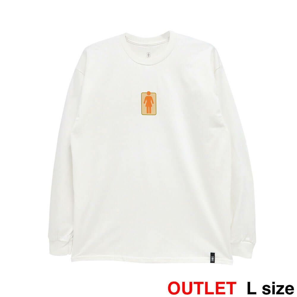 （アウトレット価格 7,150円 → 5,490円）GIRL LONG SLEEVE ガール ロングスリーブTシャツ OG NATURALS WHITE プリント傾き スケートボード スケボー