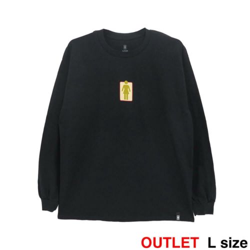 （アウトレット価格 7,150円 → 5,490円）GIRL LONG SLEEVE ガール ロングスリーブTシャツ OG NATURALS BLACK プリント傾き スケートボード スケボー