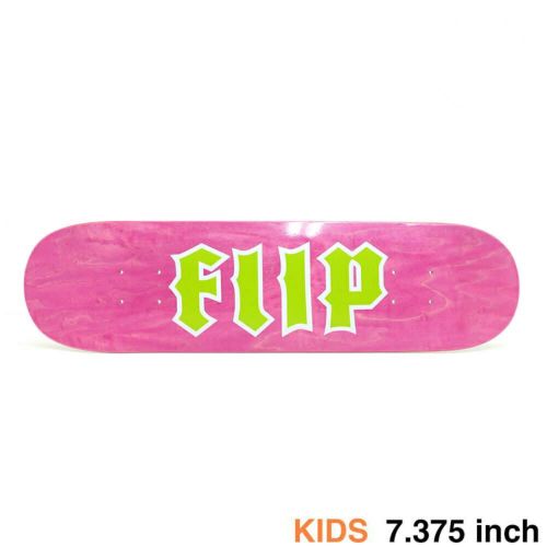 FLIP DECK フリップ デッキ（子供用） TEAM CANCELED GREEN LOGO PINK STAIN 7.375 スケートボード スケボー