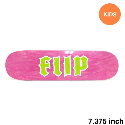 FLIP DECK フリップ デッキ（子供用） TEAM CANCELED GREEN LOGO PINK STAIN 7.375 スケートボード スケボー