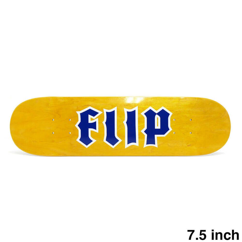FLIP DECK フリップ デッキ TEAM CANCELED BLUE LOGO YELLOW STAIN 7.5 スケートボード スケボー