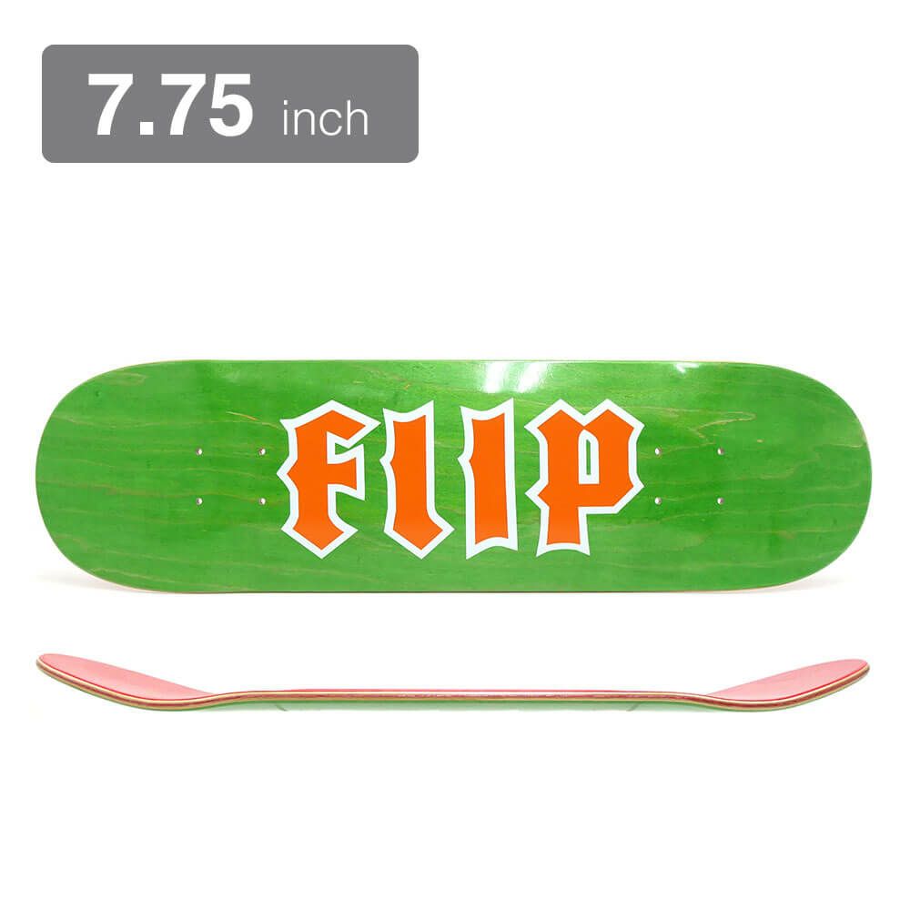 FLIP DECK フリップ デッキ TEAM CANCELED ORANGE LOGO GREEN STAIN 7.75 スケートボード スケボー