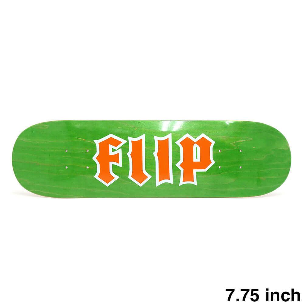 FLIP DECK フリップ デッキ TEAM CANCELED ORANGE LOGO GREEN STAIN 7.75 スケートボード スケボー