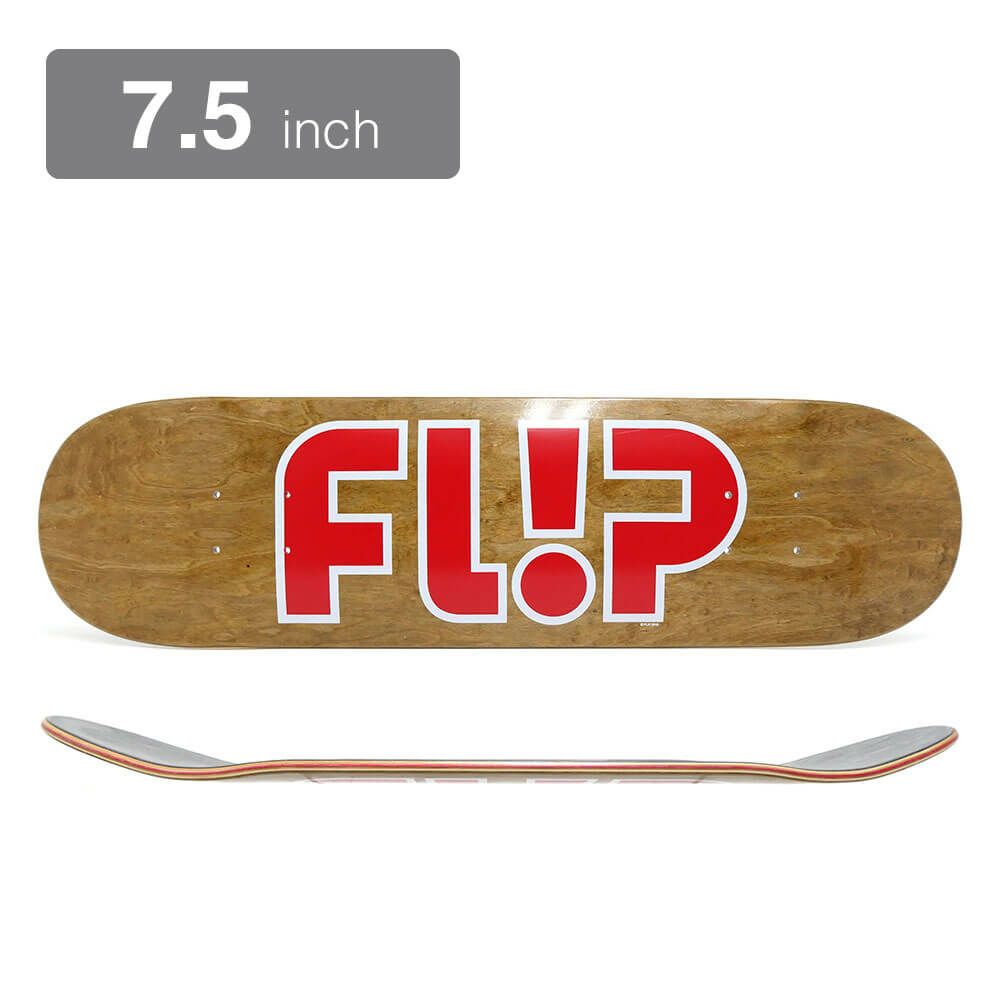 FLIP DECK フリップ デッキ TEAM ODYSSEY RED LOGO BROWN STAIN 7.5 スケートボード スケボー