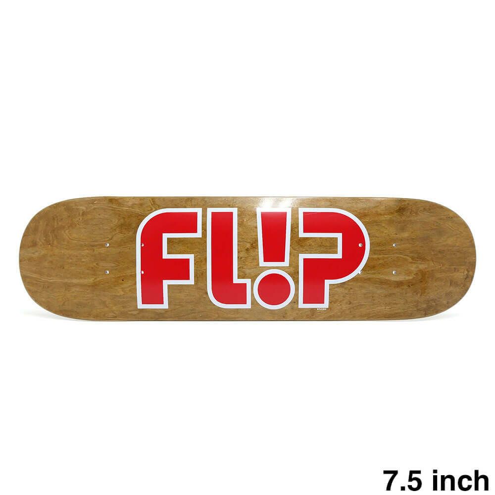 FLIP DECK フリップ デッキ TEAM ODYSSEY RED LOGO BROWN STAIN 7.5 スケートボード スケボー