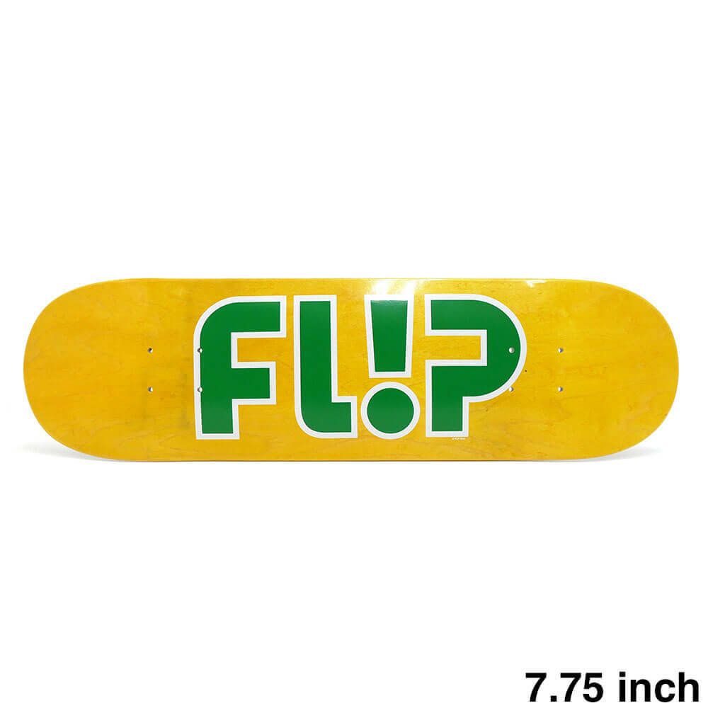 FLIP DECK フリップ デッキ TEAM ODYSSEY GREEN LOGO YELLOW STAIN 7.75 スケートボード スケボー