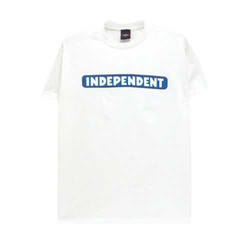  INDEPENDENT T-SHIRT インディペンデント Tシャツ BAR LOGO WHITE/BLUE スケートボード スケボー 