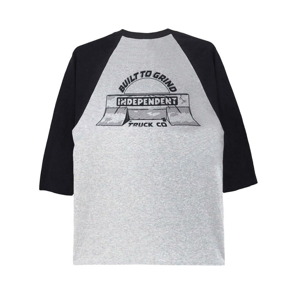  INDEPENDENT LONG SLEEVE インディペンデント ロングスリーブTシャツ BAR-RIER 3/4 SLEEVE GREY/BLACK スケートボード スケボー 