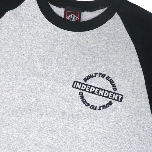  INDEPENDENT LONG SLEEVE インディペンデント ロングスリーブTシャツ BAR-RIER 3/4 SLEEVE GREY/BLACK スケートボード スケボー 2