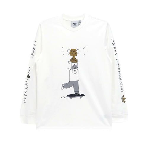 ADIDAS SKATEBOARDING LONG SLEEVE アディダススケートボーディング ロングスリーブTシャツ HJ CAMP WHITE スケートボード スケボー 