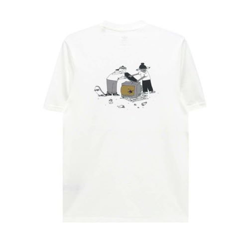 ADIDAS SKATEBOARDING T-SHIRT アディダススケートボーディング Tシャツ HJ TRASH WHITE スケートボード スケボー 