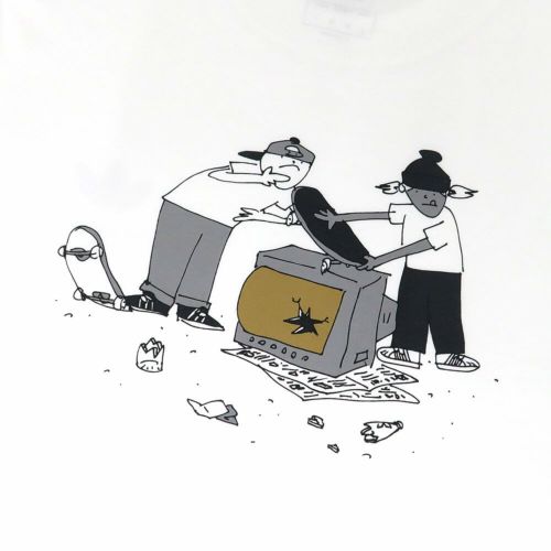 ADIDAS SKATEBOARDING T-SHIRT アディダススケートボーディング Tシャツ HJ TRASH WHITE スケートボード スケボー 3