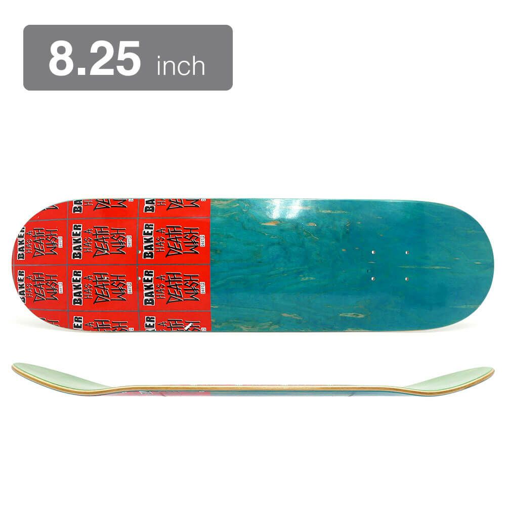 （セール）BAKER DECK ベイカー デッキ TEAM BAKER HAS A DEATHWISH 2 EMERALD STAIN 8.25 スケートボード スケボー