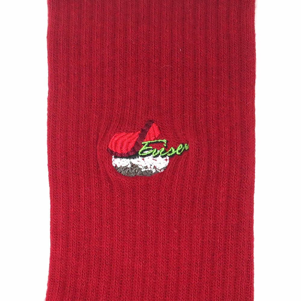 EVISEN SOCKS エビセン ソックス 靴下 SUSHI LOGO CARDINAL スケートボード スケボー 4