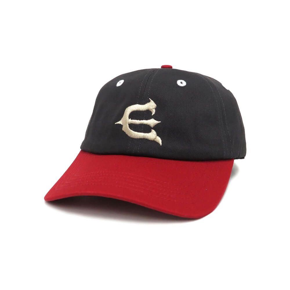  EVISEN CAP エビセン キャップ ONE-UP 6 PANEL DARK GREY/RED スケートボード スケボー 