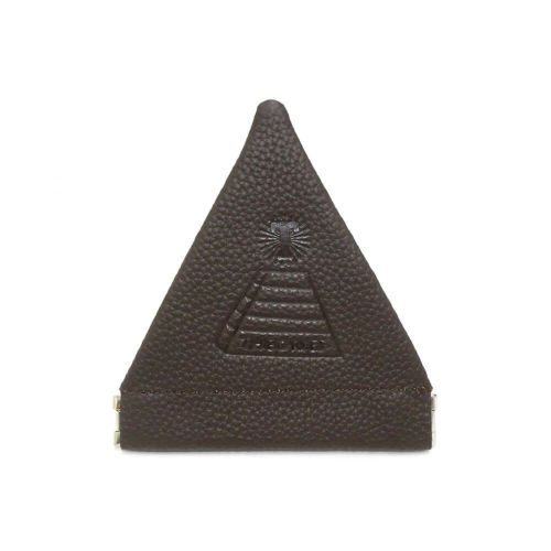 THEORIES COIN CASE セオリーズ コインケース THEORAMID GENUINE LEATHER EMBOSSED COIN/HEADPHONE POUCH BROWN スケートボード スケボー