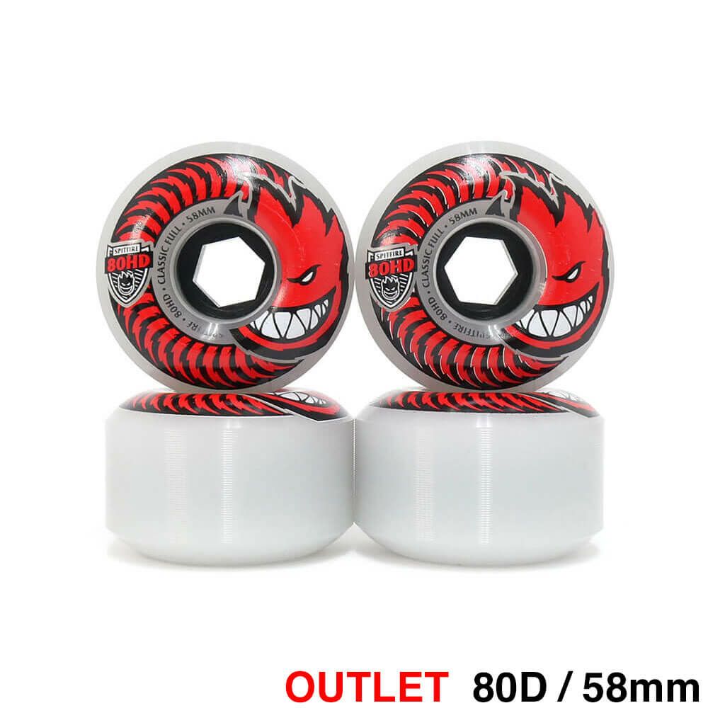 （アウトレット価格 7.370円 → 5,490円）SPITFIRE WHEEL スピットファイヤー ソフトウィール（クルーザー） 80HD CHARGERS CLASSIC FULL 58mm 黄ばみ スケートボード スケボー