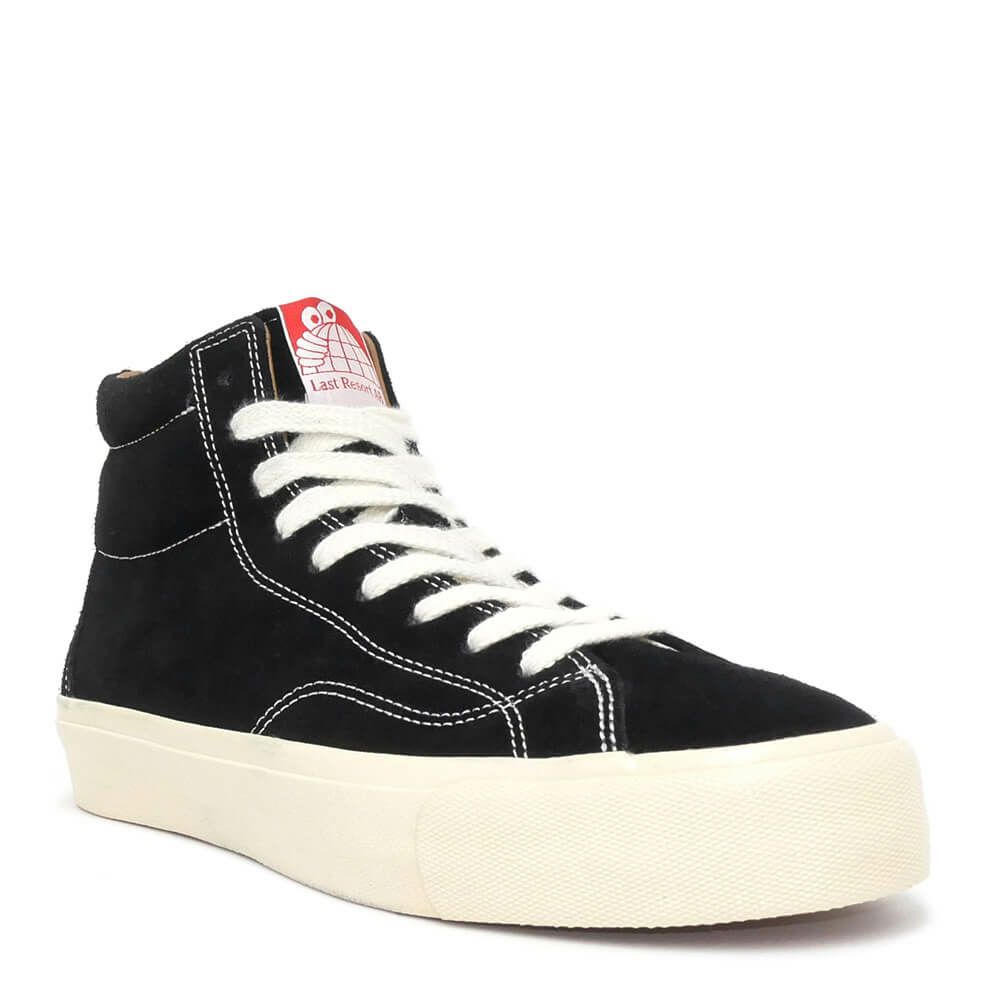 LAST RESORT AB SHOES ラストリゾートエービー シューズ スニーカー VM003 SUEDE HI（RED LABEL）BLACK/WHITE スケートボード スケボー