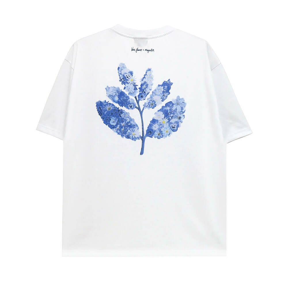 MAGENTA T-SHIRT マゼンタ Tシャツ BLUE FLOWERS COLLAB WHITE スケートボード スケボー 
