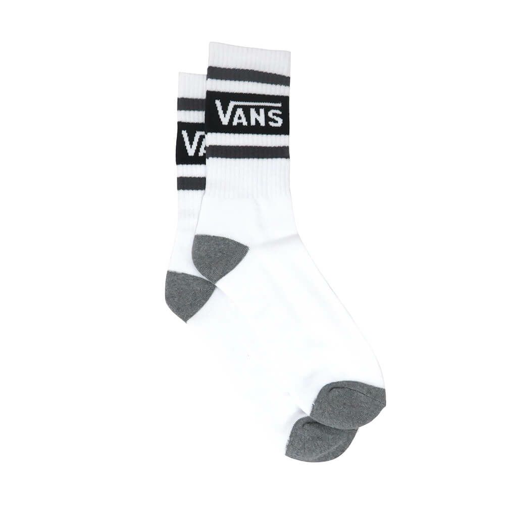 VANS SOCKS バンズ ソックス 靴下 DROP V CREW WHITE/BLACK（US企画） スケートボード スケボー 3