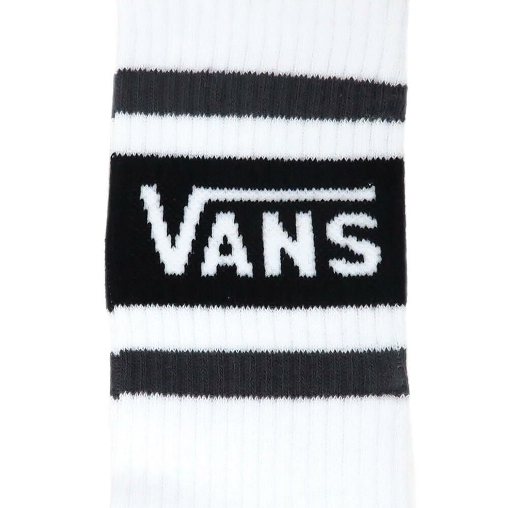 VANS SOCKS バンズ ソックス 靴下 DROP V CREW WHITE/BLACK（US企画） スケートボード スケボー 4
