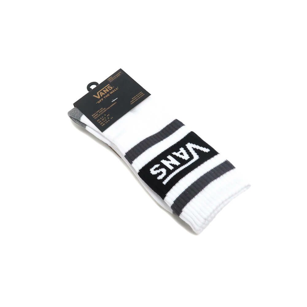 VANS SOCKS バンズ ソックス 靴下 DROP V CREW WHITE/BLACK（US企画） スケートボード スケボー 5