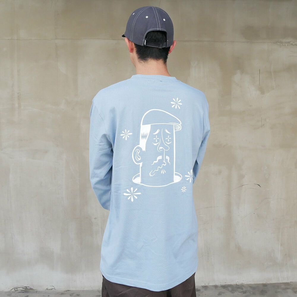 CALIFORNIA STREET LONG SLEEVE カリフォルニアストリート ロングスリーブTシャツ HUNTING by ESOW ACID BLUE スケートボード スケボー 05