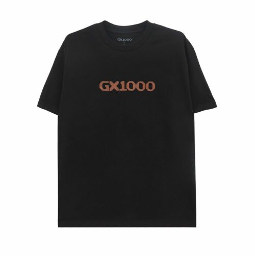 GX1000 T-SHIRT ジーエックス1000 Tシャツ OG LOGO BLACK/BROWN スケートボード スケボー 