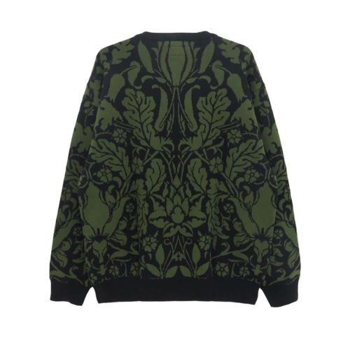  GX1000 CREW SWEATER ジーエックス1000 トレーナー・セーター JACQUARD KNIT FLORAL SWEATER BLACK スケートボード スケボー 1