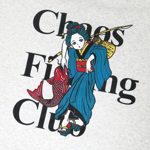 CHAOS FISHING CLUB HOOD カオスフィッシングクラブ パーカー THE ORIGINAL FISHING GIRL GREY スケートボード スケボー 3