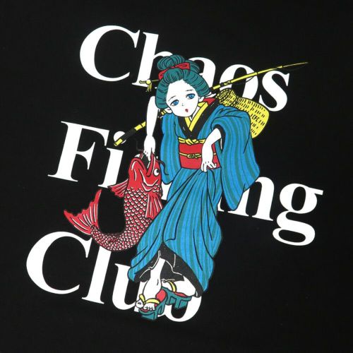 CHAOS FISHING CLUB HOOD カオスフィッシングクラブ パーカー THE ORIGINAL FISHING GIRL BLACK スケートボード スケボー 3