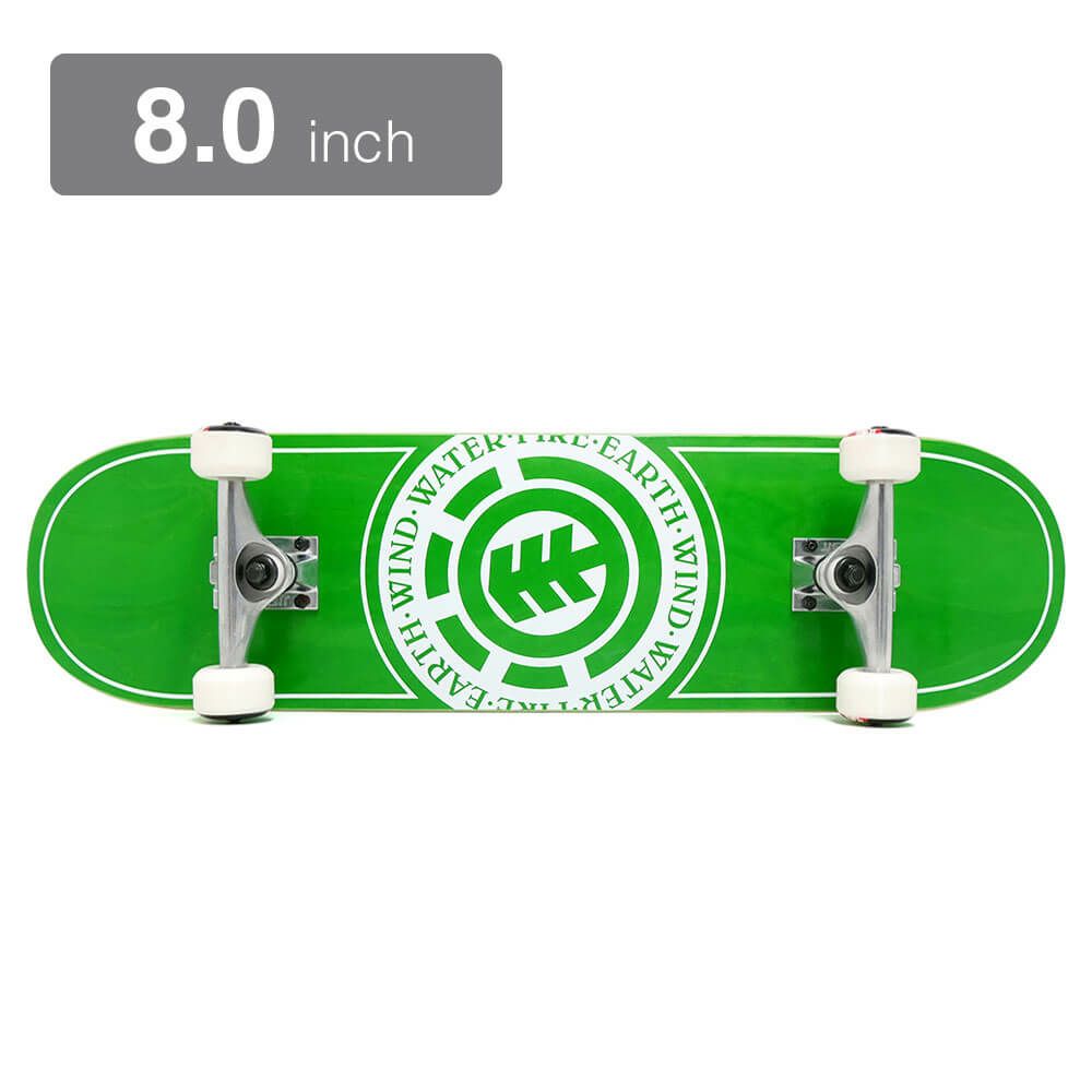 防水ケース付き ELEMENT エレメント コンプリートセット スケートボード完成品 SEAL JAPAN GREEN 8.0 スケートボード スケボー