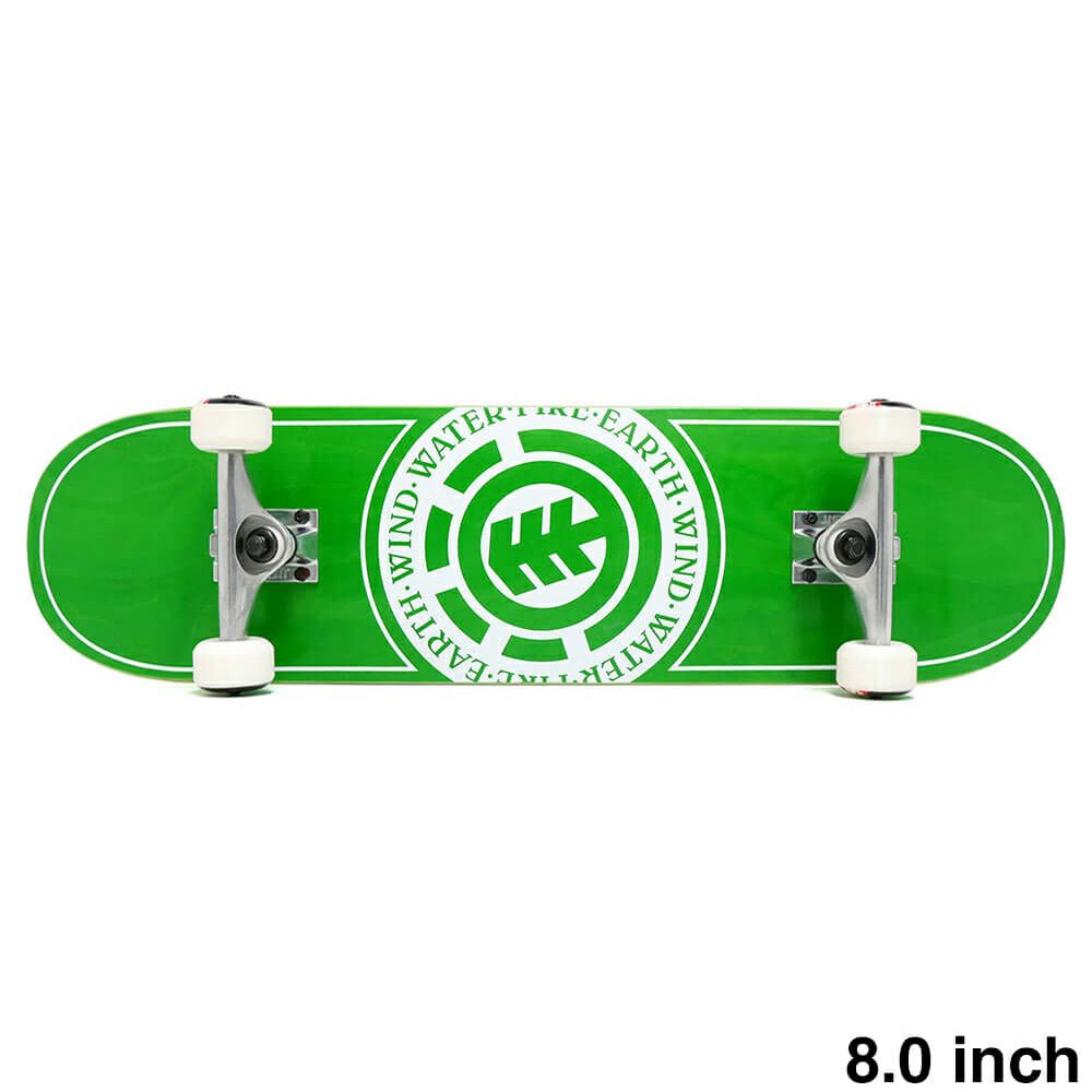 防水ケース付き ELEMENT エレメント コンプリートセット スケートボード完成品 SEAL JAPAN GREEN 8.0 スケートボード スケボー