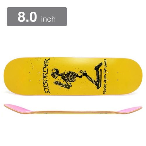 DISORDER DECK ディスオーダー デッキ TEAM PATC YELLOW 8.0 スケートボード スケボー