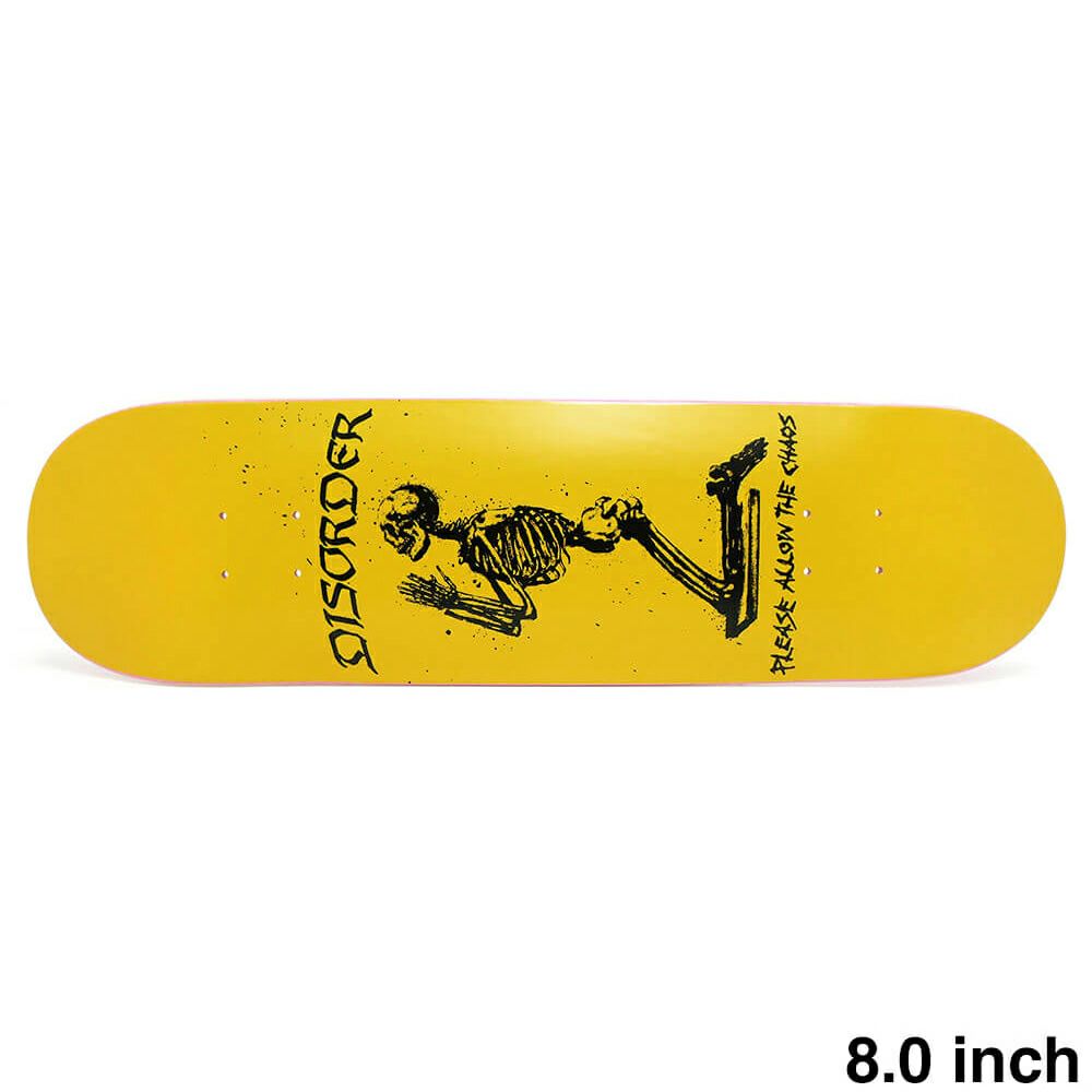 DISORDER DECK ディスオーダー デッキ TEAM PATC YELLOW 8.0 スケートボード スケボー