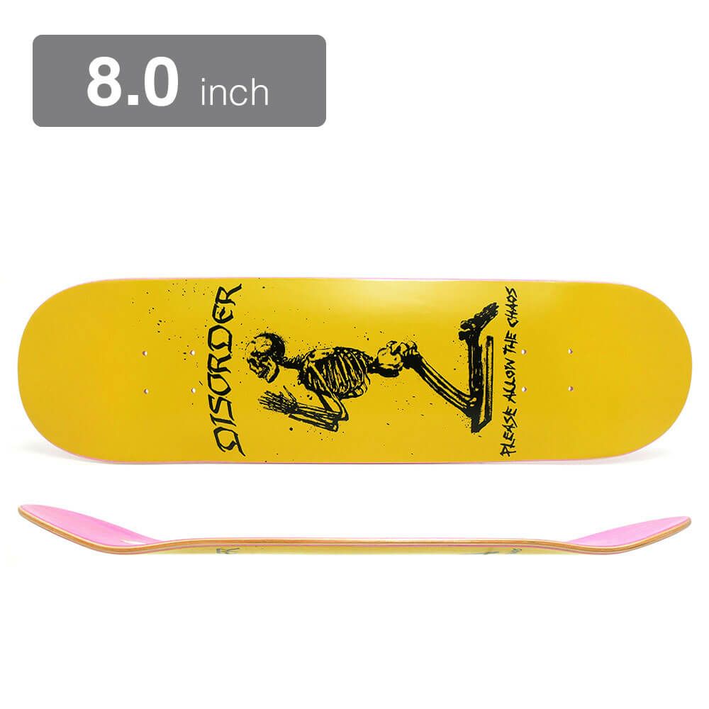 DISORDER DECK ディスオーダー デッキ TEAM PATC YELLOW 8.0 スケートボード スケボー