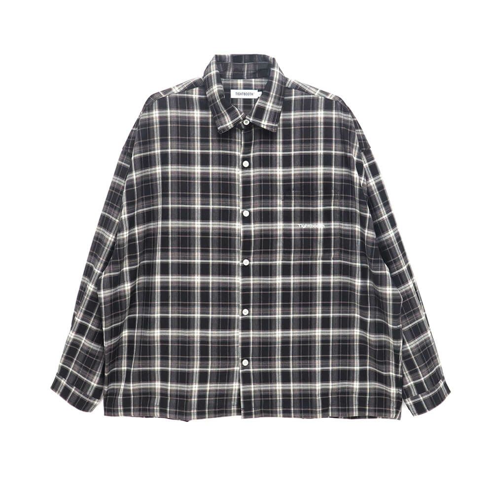 TIGHTBOOTH（TBPR） LONG SLEEVE タイトブース 長袖シャツ PLAID BLACK スケートボード スケボー 