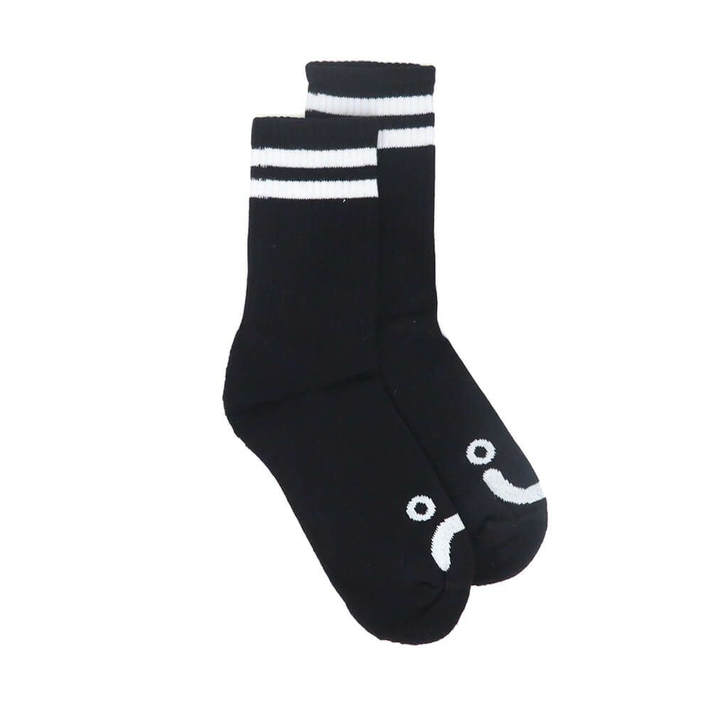 POLAR SOCKS ポーラー ソックス 靴下 HAPPY SAD RIB BLACK スケートボード スケボー 3