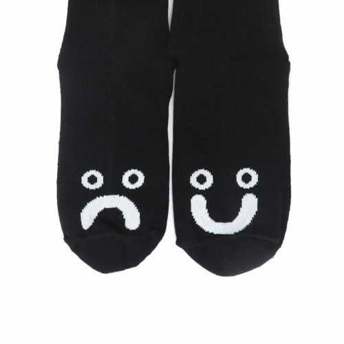 POLAR SOCKS ポーラー ソックス 靴下 HAPPY SAD RIB BLACK スケートボード スケボー 4