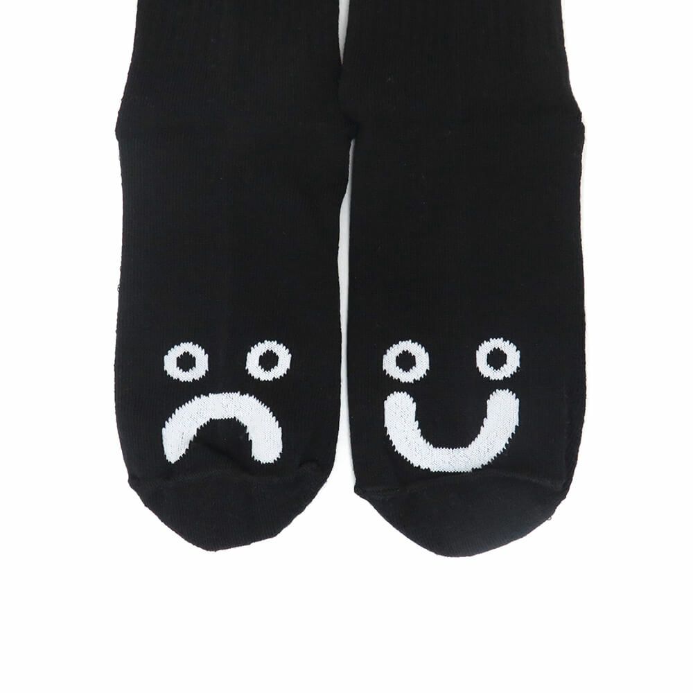 POLAR SOCKS ポーラー ソックス 靴下 HAPPY SAD RIB BLACK スケートボード スケボー 4
