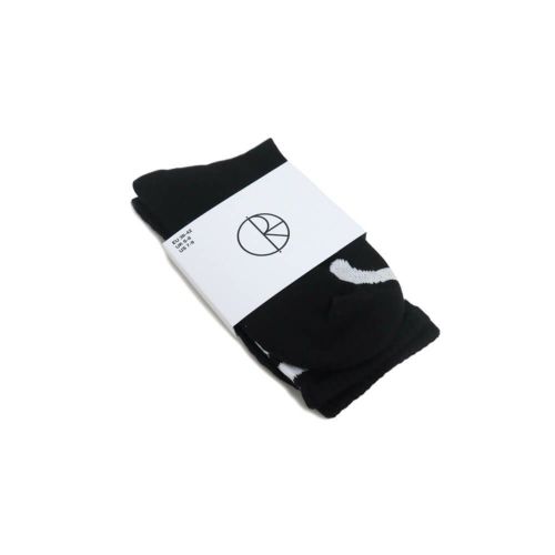 POLAR SOCKS ポーラー ソックス 靴下 HAPPY SAD RIB BLACK スケートボード スケボー 5