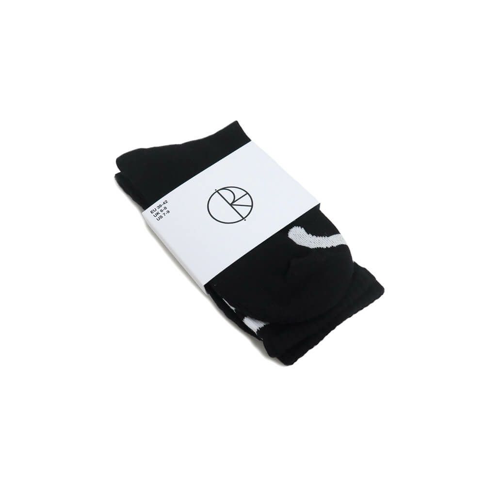 POLAR SOCKS ポーラー ソックス 靴下 HAPPY SAD RIB BLACK スケートボード スケボー 5