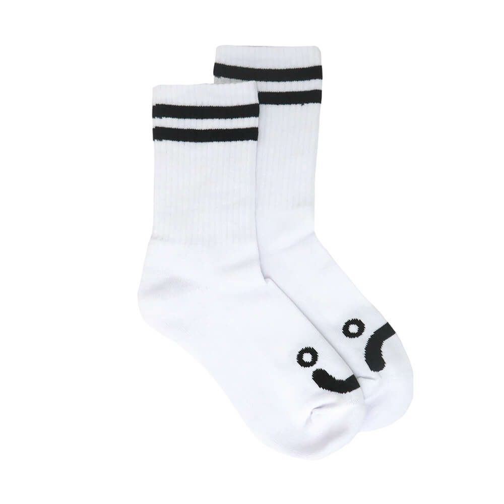 POLAR SOCKS ポーラー ソックス 靴下 HAPPY SAD RIB WHITE スケートボード スケボー 3