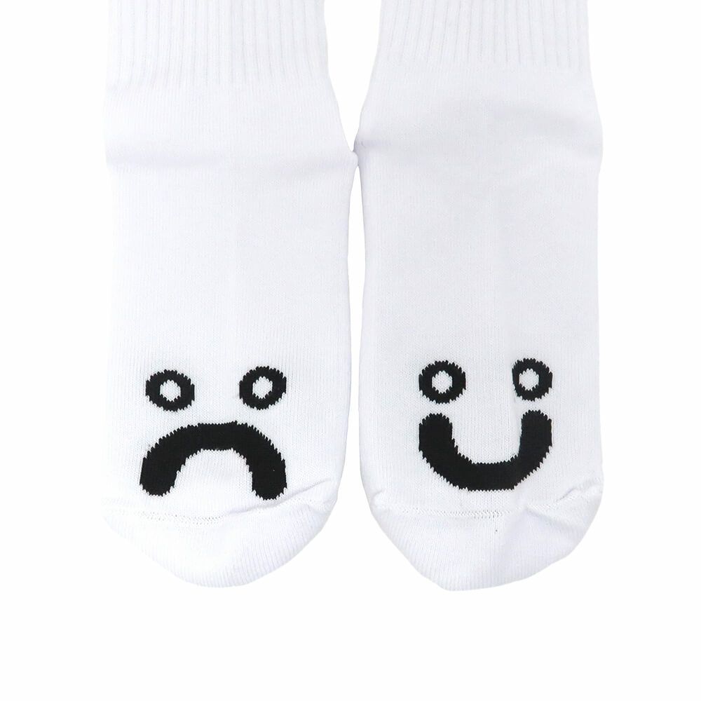 POLAR SOCKS ポーラー ソックス 靴下 HAPPY SAD RIB WHITE スケートボード スケボー 4